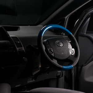 REAL ORIGINAL SERIES OVAL SHAPE BLUE CARBON BLACK STITCH STEERING WHEEL FOR TOYOTA PRIUS EX 20  20-1-BLC