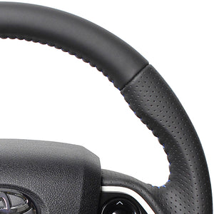 REAL ORIGINAL SERIES SET ALL LEATHER STEERING + BLACK CARBON PRINT UNDER PAD BLUE STITCH STEERING WHEEL FOR TOYOTA PRIUS 50  50-LPB-BL-BKT
