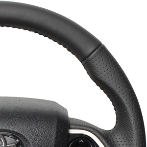 REAL ORIGINAL SERIES SET ALL LEATHER STEERING + PIANO BLACK UNDER PAD BLACK STITCH STEERING WHEEL FOR TOYOTA PRIUS PHV 50  50-LPB-BK-PBP