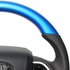REAL ORIGINAL SERIES SET PEARL BLUE STEERING + BLACK CARBON PRINT UNDER PAD BLACK STITCH STEERING WHEEL FOR TOYOTA PRIUS PHV 50  50-BLW-BK-BKT