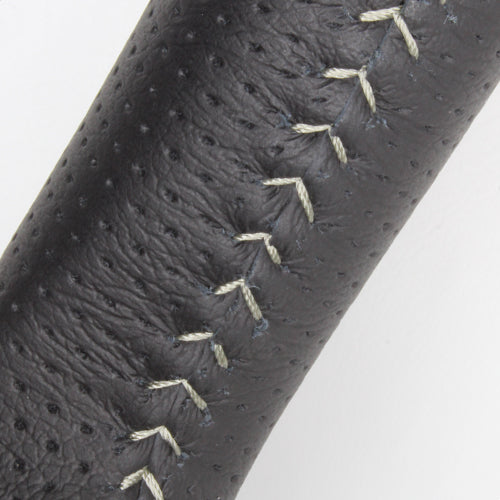 REAL ORIGINAL SERIES D SHAPE BLACK ALL LEATHER SILVER STITCH STEERING WHEEL FOR TOYOTA COROLLA AXIO 160  E160-LPB-SL