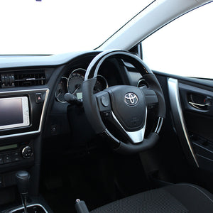 REAL ORIGINAL SERIES D SHAPE BLACK WOOD BLACK STITCH STEERING WHEEL FOR TOYOTA COROLLA FIELDER 160  E160-BKW-BK