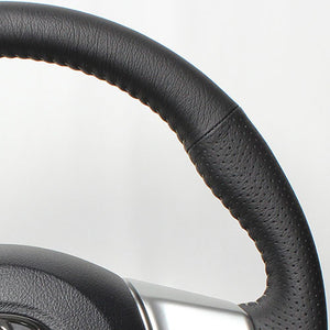 REAL ORIGINAL SERIES SOFT D SHAPE BLACK ALL LEATHER SILVER STITCH STEERING WHEEL FOR TOYOTA SIENTA 170  P130-LPB-SL