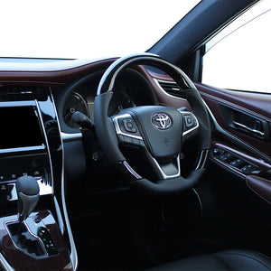 REAL PREMIUM SERIES SOFT D SHAPE 55 BLACK WOOD BLACK EURO STITCH STEERING WHEEL FOR TOYOTA PREMIO 260 : 3 TYPE  U60-BKW-BK