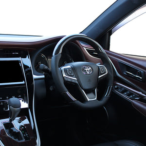 REAL PREMIUM SERIES SOFT D SHAPE BLACK CARBON BLACK EURO STITCH STEERING WHEEL FOR TOYOTA ESTIMA HYBRID AHR20W:4 TYPE  U60-BKC-BK