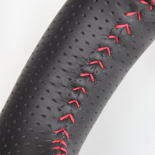 REAL ORIGINAL SERIES ROUND SHAPE PIANO BLACK RED STITCH STEERING WHEEL FOR TOYOTA NOAH 70 4 SPOKE TYPE R50-PBW-RD