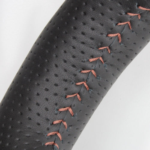 REAL ORIGINAL SERIES ROUND SHAPE BROWN WOOD BROWN STITCH STEERING WHEEL FOR TOYOTA COROLLA AXIO 140  R50-BRW-BR