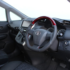REAL ORIGINAL SERIES D SHAPE PEARL RED RED STITCH STEERING WHEEL FOR TOYOTA AURIS 150 : KOUKI  E20-RDW-RD