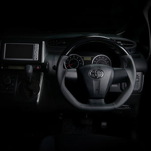REAL ORIGINAL SERIES D SHAPE PIANO BLACK BLACK STITCH STEERING WHEEL FOR TOYOTA AURIS 150 : KOUKI  E20-PBW-BK