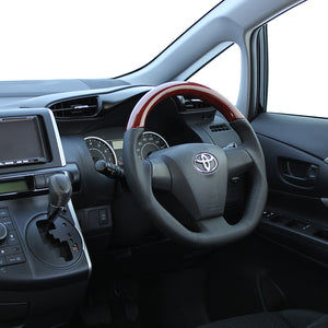 REAL ORIGINAL SERIES D SHAPE BROWN WOOD BLACK STITCH STEERING WHEEL FOR TOYOTA RAV4 30 : KOUKI  E20-BRW-BK