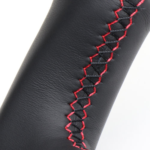 REAL ORIGINAL SERIES SOFT D SHAPE PEARL RED RED X BLACK EURO STITCH STEERING WHEEL FOR DAIHATSU WAKE LA700S: KOUKI LA710S: KOUKI  M90-RDW-RD