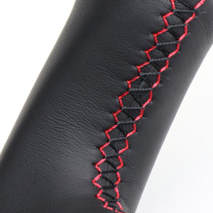 REAL ORIGINAL SERIES SOFT D SHAPE PEARL RED RED X BLACK EURO STITCH STEERING WHEEL FOR TOYOTA TANK 900  M90-RDW-RD