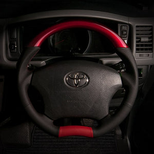 REAL ORIGINAL SERIES C SHAPE PEARL RED RED X BLACK EURO STITCH STEERING WHEEL FOR TOYOTA HILUX SURF 210  H200-RDW-RD