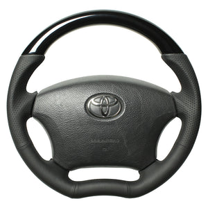 REAL ORIGINAL SERIES C SHAPE PIANO BLACK BLACK EURO STITCH STEERING WHEEL FOR TOYOTA LITEACE VAN S402  H200-PBW-BK