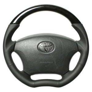 REAL ORIGINAL SERIES C SHAPE BLACK WOOD BLACK EURO STITCH STEERING WHEEL FOR TOYOTA TOWN ACE TRUCK S412  H200-BKW-BK