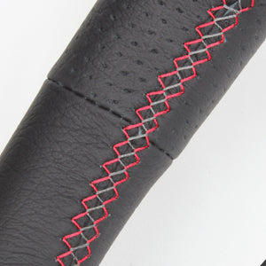 REAL ORIGINAL SERIES C SHAPE MATTE SILVER CARBON UNGLAZED RED X GRAY EURO STITCH STEERING WHEEL FOR TOYOTA HIACE 200 : 1-3 TYPES  H200-SLC-RD