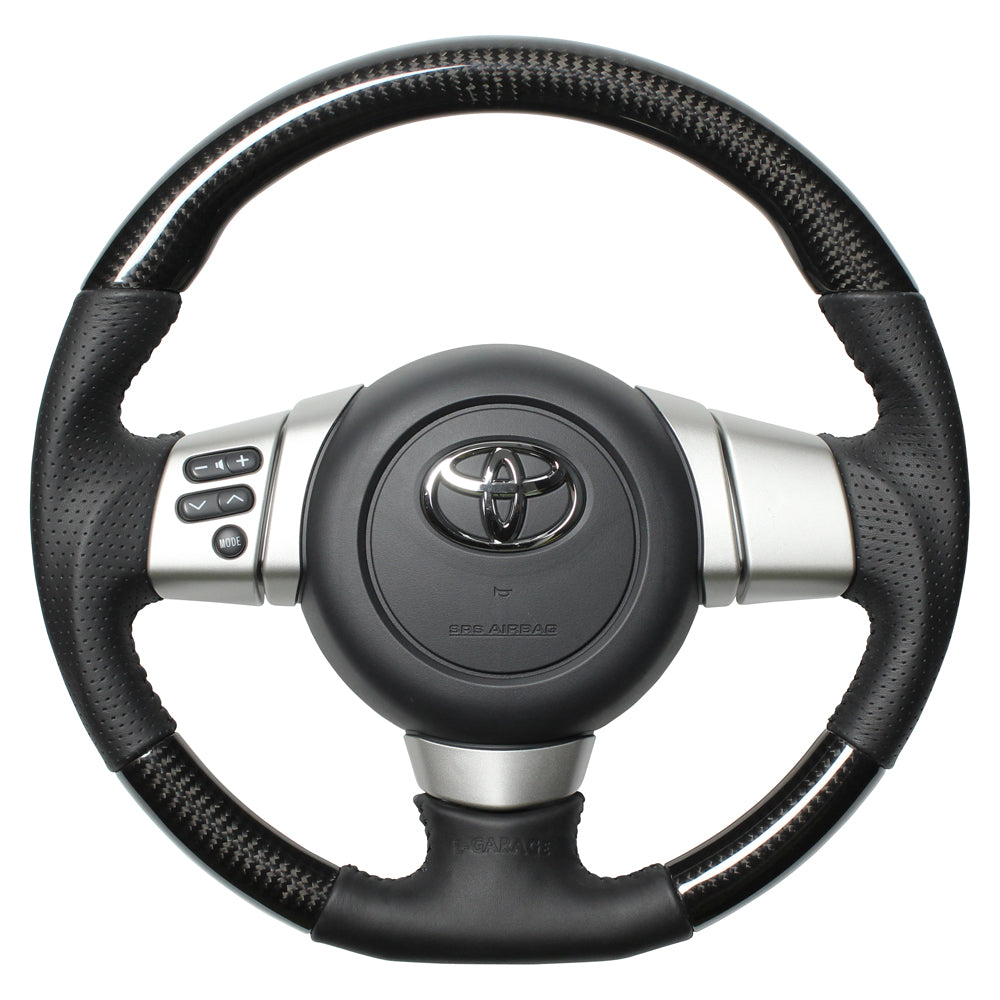 REAL ORIGINAL SERIES SOFT D SHAPE BLACK CARBON BLACK STITCH STEERING WHEEL FOR TOYOTA FJ CRUISER GSJ15W FJ-PX-BKC