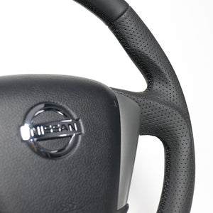 REAL ORIGINAL SERIES SOFT D SHAPE ALL LEATHER BLACK EURO STITCH STEERING WHEEL FOR NISSAN TEANA J32  NSC-LPB-BK