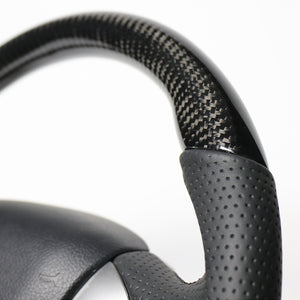 REAL ORIGINAL SERIES SOFT D SHAPE BLACK CARBON BLACK EURO STITCH STEERING WHEEL FOR NISSAN ELGRAND E52  NSC-BKC-BK