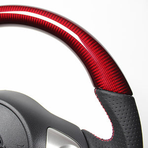 REAL ORIGINAL SERIES D SHAPE RED CARBON RED X BLACK EURO STITCH STEERING WHEEL FOR NISSAN MARCH NISMO K13  NSB-RDC-RD