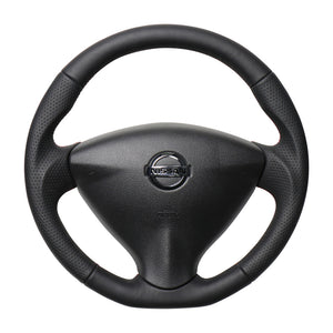 REAL ORIGINAL SERIES SOFT D SHAPE ALL LEATHER RED X BLACK EURO STITCH STEERING WHEEL FOR SUZUKI RANDY SC26  NSA-LPB-RD