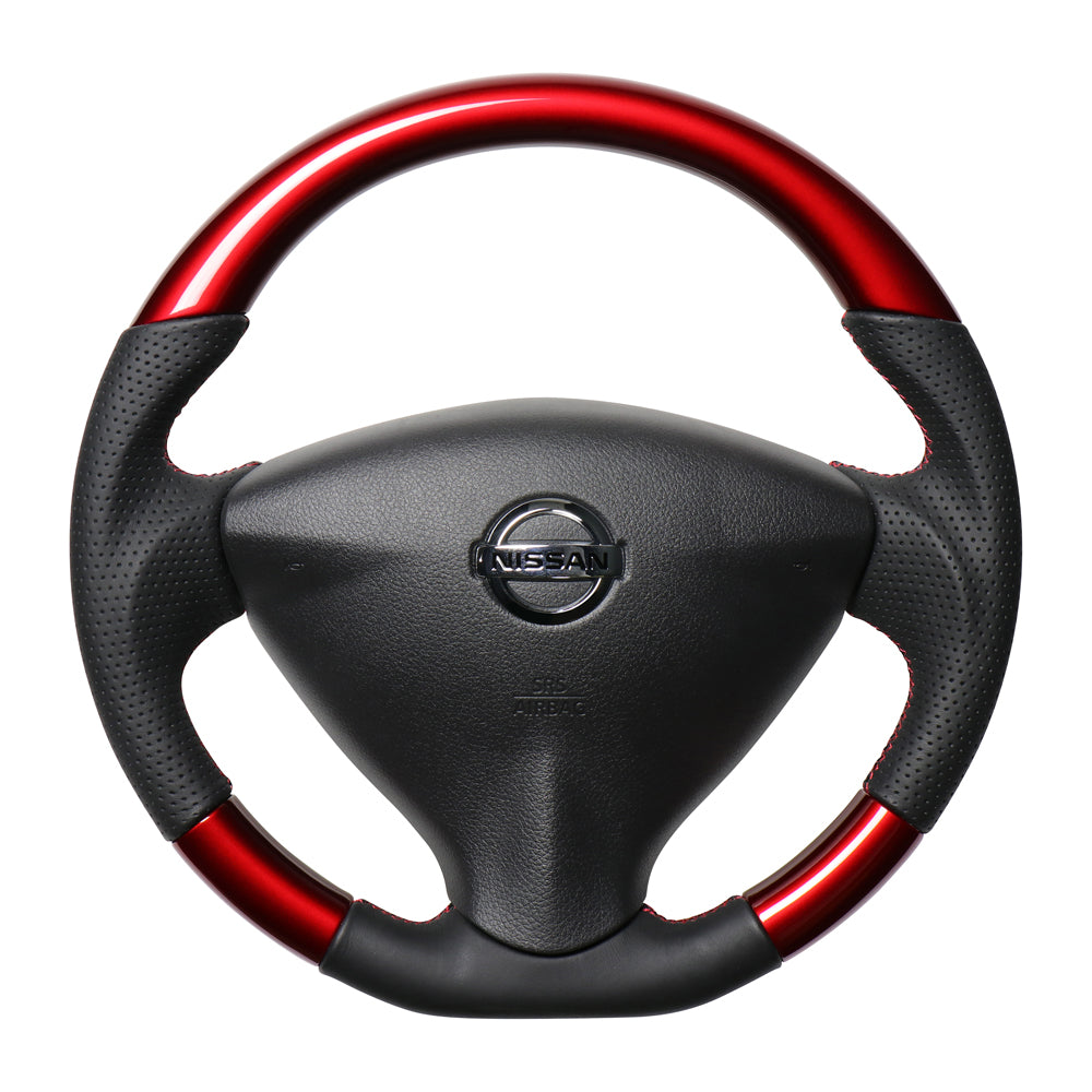 REAL ORIGINAL SERIES SOFT D SHAPE PEARL RED RED X BLACK EURO STITCH STEERING WHEEL FOR NISSAN NV350 CARAVAN E26: KOUKI NSA-RDW-RD