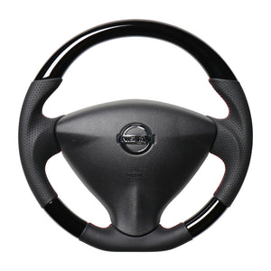 REAL ORIGINAL SERIES SOFT D SHAPE PIANO BLACK RED X BLACK EURO STITCH STEERING WHEEL FOR NISSAN NV350 CARAVAN E26: KOUKI NSA-PBW-RD