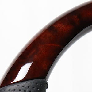 REAL ORIGINAL SERIES SOFT D SHAPE BROWN WOOD BLACK EURO STITCH STEERING WHEEL FOR SUZUKI RANDY SC26  NSA-BRW-BK