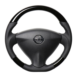 REAL ORIGINAL SERIES SOFT D SHAPE BLACK WOOD BLACK EURO STITCH STEERING WHEEL FOR NISSAN NV350 CARAVAN E26: ZENKI  NSA-BKW-BK