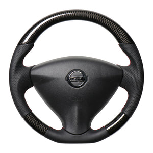 REAL ORIGINAL SERIES SOFT D SHAPE BLACK CARBON RED X BLACK EURO STITCH STEERING WHEEL FOR NISSAN NV350 CARAVAN E26: KOUKI NSA-BKC-RD