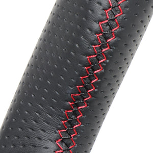 REAL ORIGINAL SERIES SOFT D SHAPE ALL LEATHER RED X BLACK EURO STITCH STEERING WHEEL FOR MAZDA CX-5 KF  MZD-LPB-RD