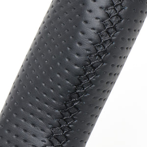 REAL ORIGINAL SERIES SOFT D SHAPE PIANO BLACK BLACK EURO STITCH STEERING WHEEL FOR MAZDA DEMIO DJ: KOUKI  MZD-PBW-BK