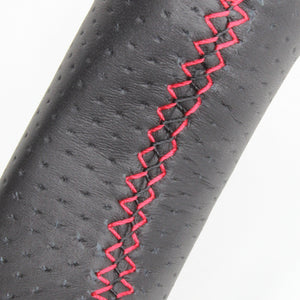 REAL ORIGINAL SERIES D SHAPE BLACK CARBON RED X BLACK EURO STITCH STEERING WHEEL FOR MAZDA DEMIO DJ: ZENKI  MZA-BKC-RD