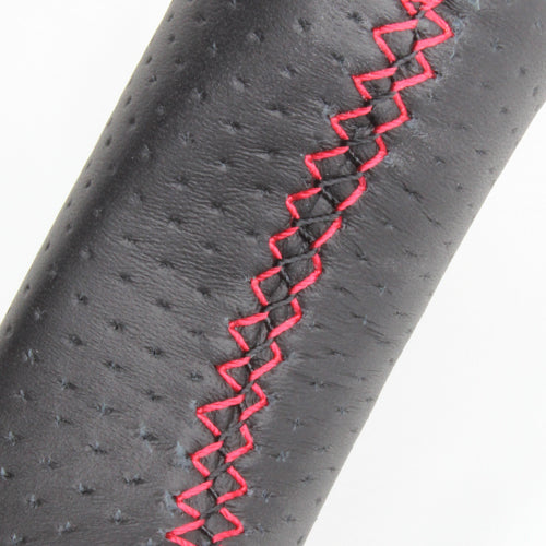 REAL ORIGINAL SERIES D SHAPE ALL LEATHER RED X BLACK EURO STITCH STEERING WHEEL FOR MAZDA CX-5 KE  MZA-LPB-RD