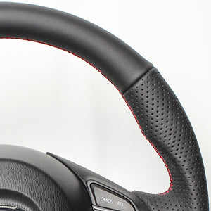 REAL ORIGINAL SERIES D SHAPE ALL LEATHER RED X BLACK EURO STITCH STEERING WHEEL FOR MAZDA CX-3 DK: ZENKI  MZA-LPB-RD