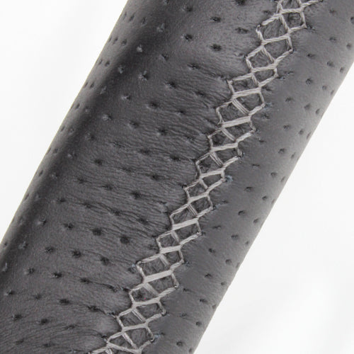 REAL ORIGINAL SERIES D SHAPE ALL LEATHER GRAY EURO STITCH STEERING WHEEL FOR MAZDA ATENZA GJ: ZENKI  MZB-LPB-GL