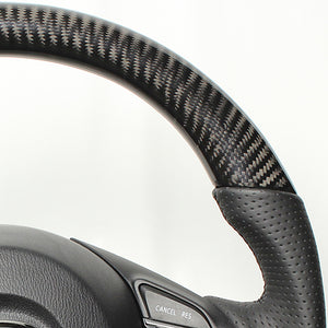 REAL ORIGINAL SERIES D SHAPE BLACK CARBON BLACK EURO STITCH STEERING WHEEL FOR MAZDA ATENZA GJ: ZENKI  MZB-BKC-BK