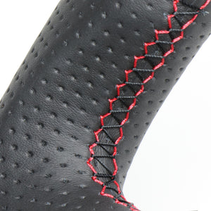 REAL ORIGINAL SERIES SOFT D SHAPE PEARL RED RED X BLACK EURO STITCH STEERING WHEEL FOR HONDA FIT GP5 6 GK3~6  HNA-RDW-RD