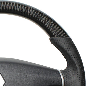 REAL ORIGINAL SERIES ROUND SHAPE BLACK CARBON BLACK STITCH STEERING WHEEL FOR MITSUBISHI DELICA D:5 CV W:ZENKI  D5-BKC-BK