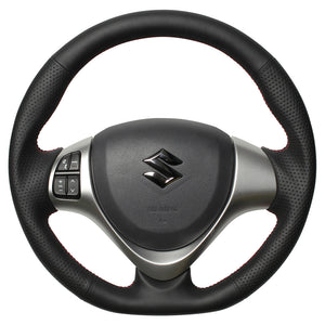 REAL ORIGINAL SERIES SOFT D SHAPE ALL LEATHER RED X BLACK EURO STITCH STEERING WHEEL FOR NISSAN CLIPPER RIO DR17W  MR31-LPB-RD