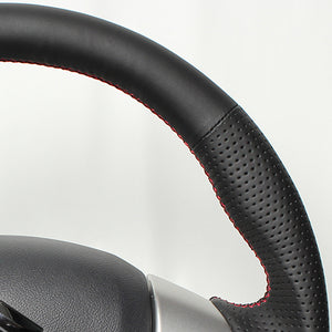 REAL ORIGINAL SERIES SOFT D SHAPE ALL LEATHER RED X BLACK EURO STITCH STEERING WHEEL FOR MAZDA FLARE MJ34S MJ44S  MR31-LPB-RD