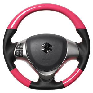 REAL ORIGINAL SERIES SOFT D SHAPE CANDY PINK PINK STITCH STEERING WHEEL FOR SUZUKI JIMNY SIERRA JB43W:9 TYPE  MR31-PCW-PC