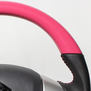 REAL ORIGINAL SERIES SOFT D SHAPE CANDY PINK PINK STITCH STEERING WHEEL FOR MAZDA FLARE WAGON CUSTOM STYLE MM32S MM42S  MR31-PCW-PC
