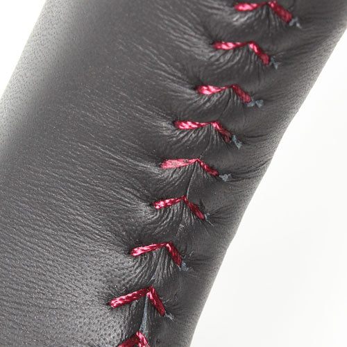 REAL ORIGINAL SERIES SOFT D SHAPE PHOENIX RED DARK WINE STITCH STEERING WHEEL FOR SUZUKI JIMNY SIERRA JB43W:9 TYPE  MR31-DRDW-DW