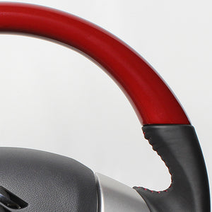 REAL ORIGINAL SERIES SOFT D SHAPE PHOENIX RED DARK WINE STITCH STEERING WHEEL FOR MAZDA FLARE MJ34S MJ44S  MR31-DRDW-DW