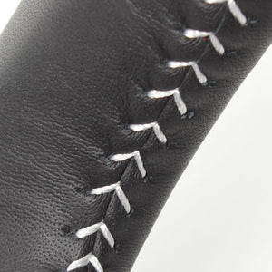 REAL ORIGINAL SERIES SOFT D SHAPE WHITE WHITE STITCH STEERING WHEEL FOR MAZDA FLARE WAGON MM32S MM42S  MR31-WHW-WH