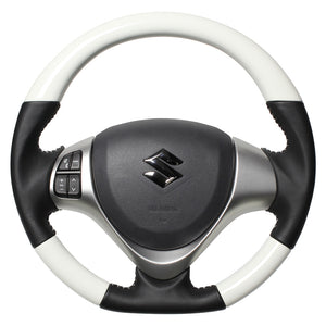 REAL ORIGINAL SERIES SOFT D SHAPE WHITE WHITE STITCH STEERING WHEEL FOR NISSAN CLIPPER RIO DR17W  MR31-WHW-WH