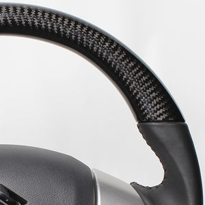 REAL ORIGINAL SERIES SOFT D SHAPE BLACK CARBON BLACK STITCH STEERING WHEEL FOR MAZDA CAROL HB25S: KOUKI HB35S: KOUKI  MR31-BKC-BK