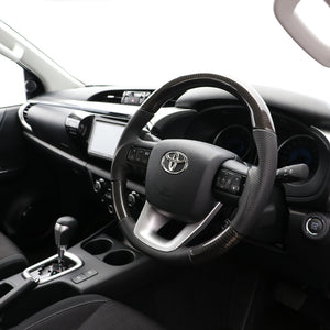 REAL ORIGINAL SERIES SOFT D SHAPE BLACK CARBON BLACK STITCH STEERING WHEEL FOR TOYOTA HILUX GUN125 N125-BKC-BK