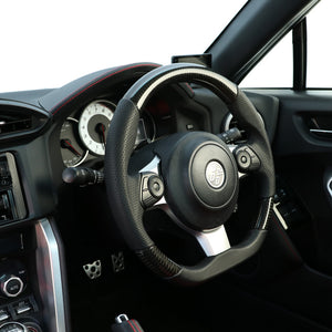 REAL ORIGINAL SERIES D SHAPE BLACK CARBON BLACK EURO STITCH STEERING WHEEL FOR TOYOTA 86 GR ZN6 GR-BKC-BK